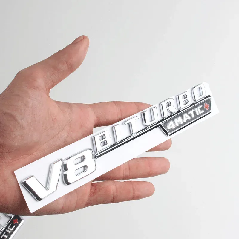 2 шт. 3d ABS V8 Biturbo 4matic логотип с буквами на крыло автомобиля, эмблема, значок, наклейка для Mercedes Benz C63S E63S GLC W213, аксессуары