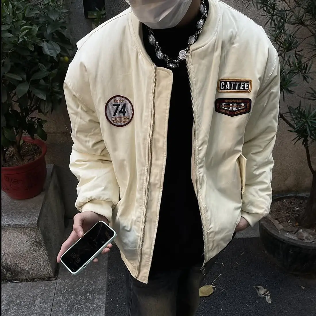 

Fashionable Korean Retro Street Workwear Baseball Jacket Autumn and Winter Y2K Quilted Motorcycle Super Popular Ins Niche Tops