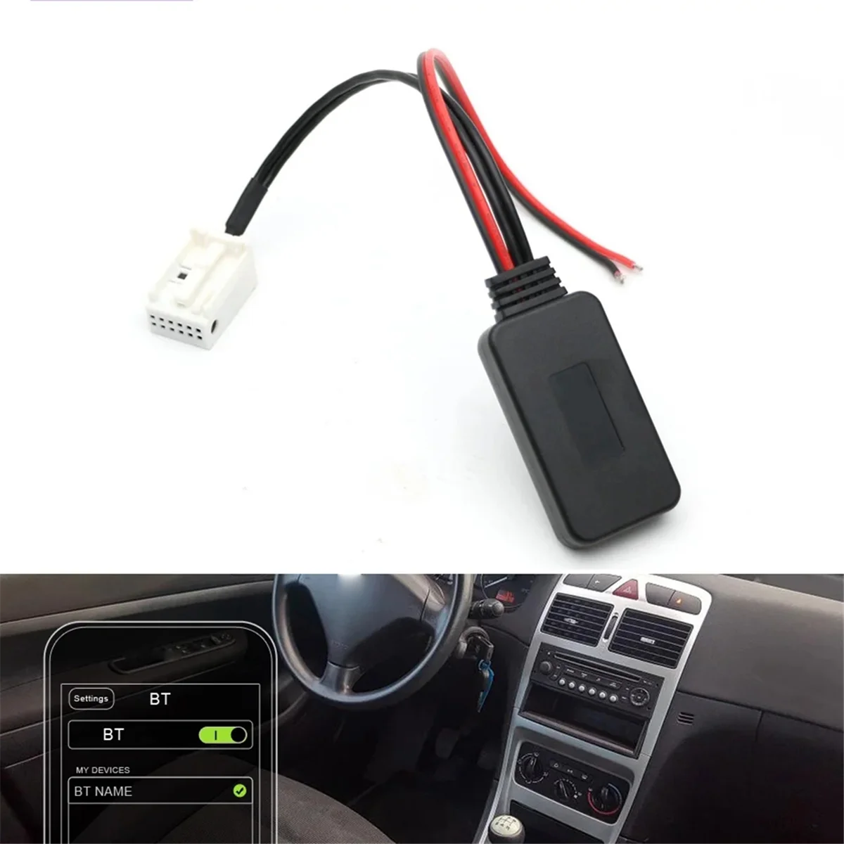 12Pin moduł Bluetooth bezprzewodowy samochód Radio Stereo przewód Aux muzyczny Adapter dla Peugeot 307 408 508 Citroen Sega