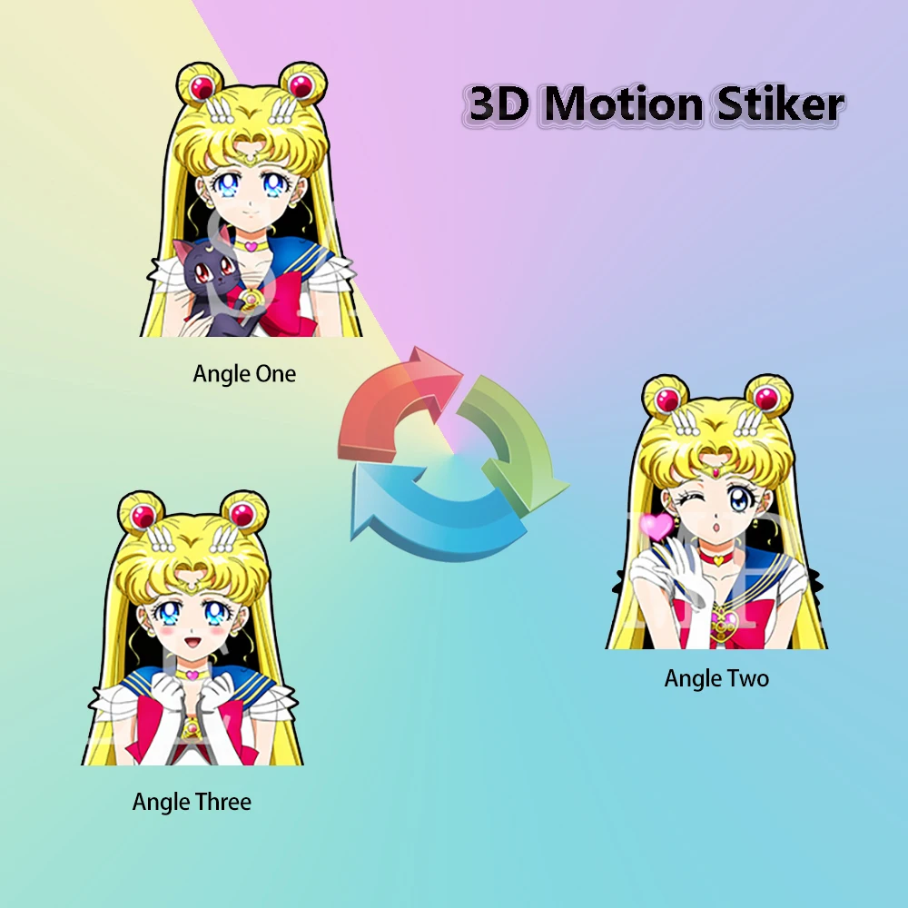 

Anime 3D Motion Stickers Pretty Girl Self-adhesive Waterproof Decals for Car,Suitcase,Laptop,Refrigerator,Motorcycle,Etc.