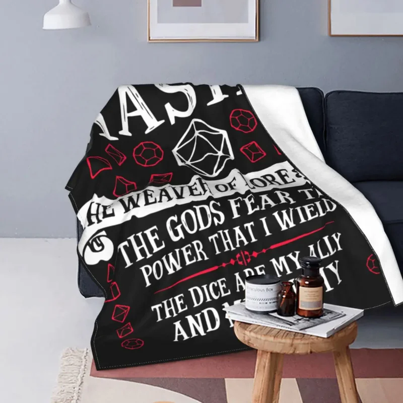 Dungeon Master The Weaver Of Lore & Fate Flannel DnD Funny Throw Blanket for Bed Sofa Couch 150*125cm Plush Thin Quilt