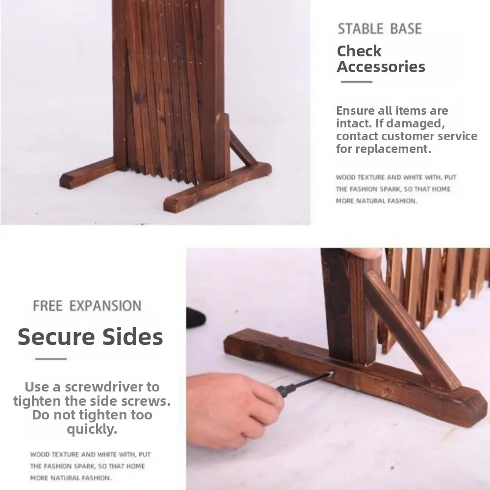 Stretchable Wooden Fence 50/70cm Durable/odorless Home Garden Fence Multi-layer Paint Spray Usable Extended Trellis Fence