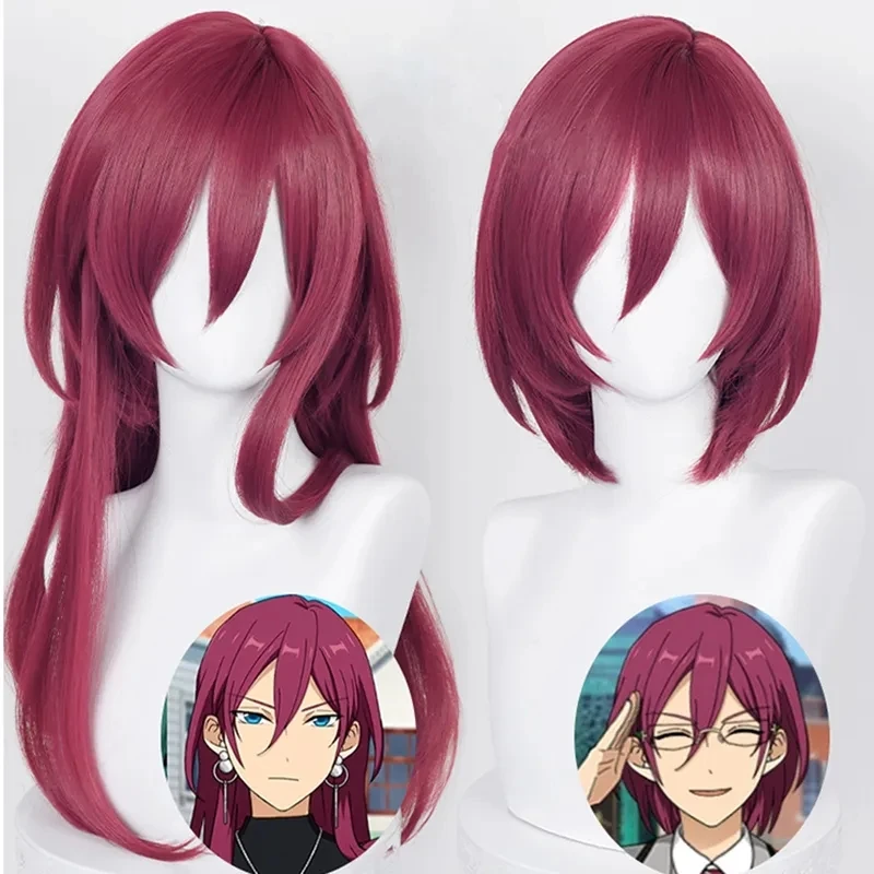 Peluca de Cosplay de Game Ensemble Stars saegisa Ibara, Rosa profunda, pelo largo o corto, resistente al calor, accesorios sintéticos para fiesta de Halloween