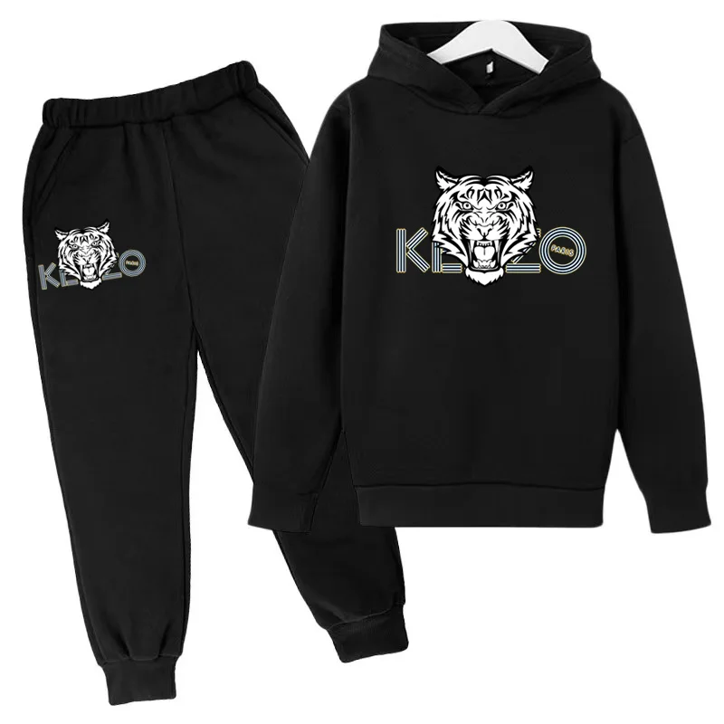 

Kids Clothing Tiger Hoodie Jumper Sweatshirt 3-12Y Boys Girls Toddler Top+Trousers 2P Casual Fashion Sports Jogging Charming Set