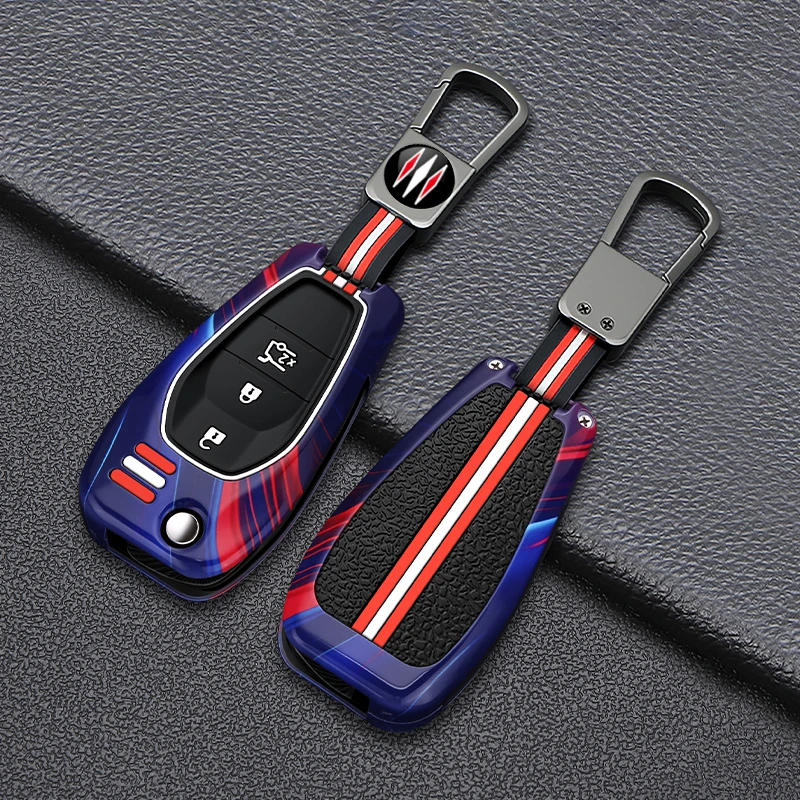 Racing Style Car Key Cover Case For Chevrolet Cruze Malibu Sonic Flip Folding Key Protector Shell With Keychain