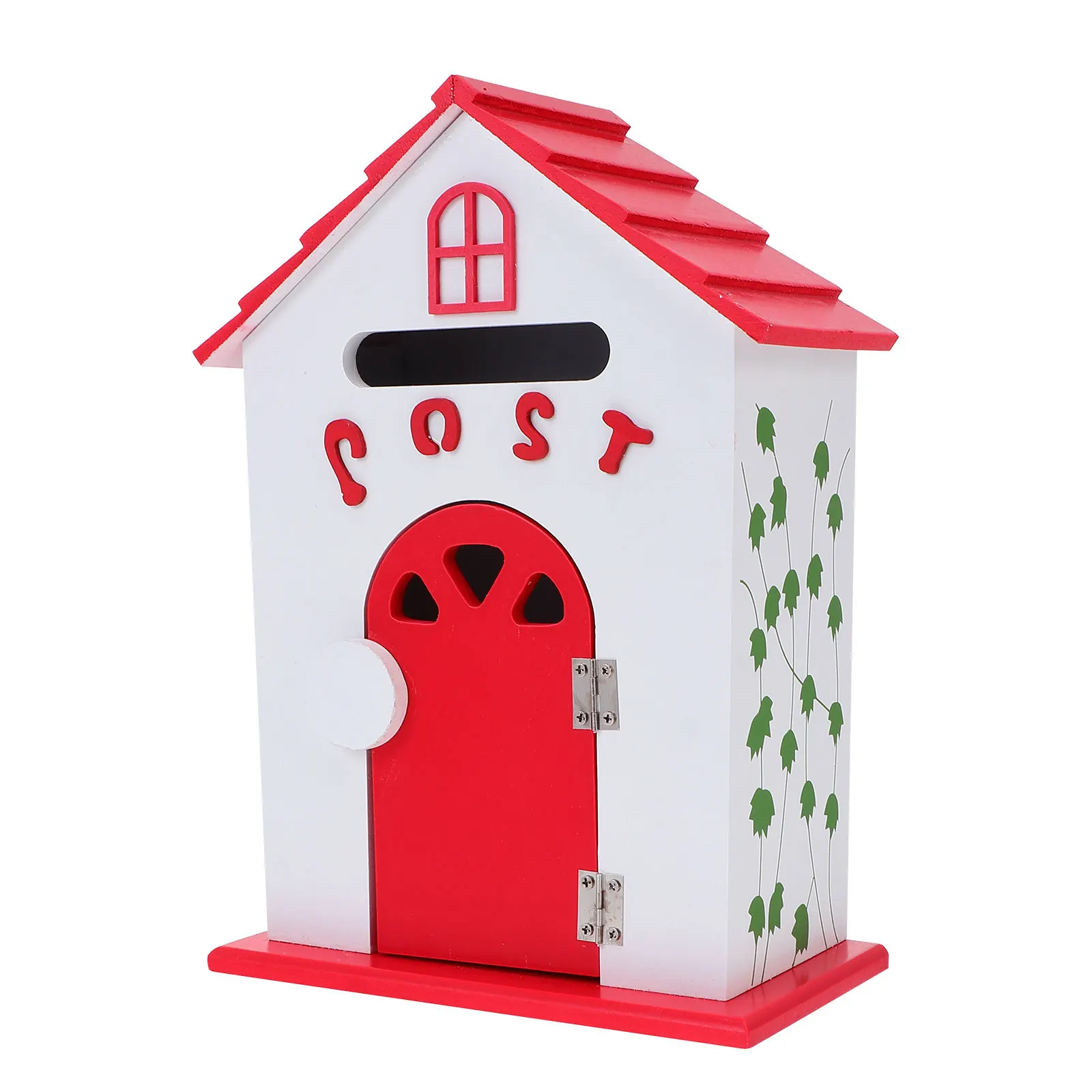 صندوق بريد خشبي مثبت على الحائط، صندوق بريد مزخرف متين للمدرسة والمنزل، صندوق بريد خشبي #5