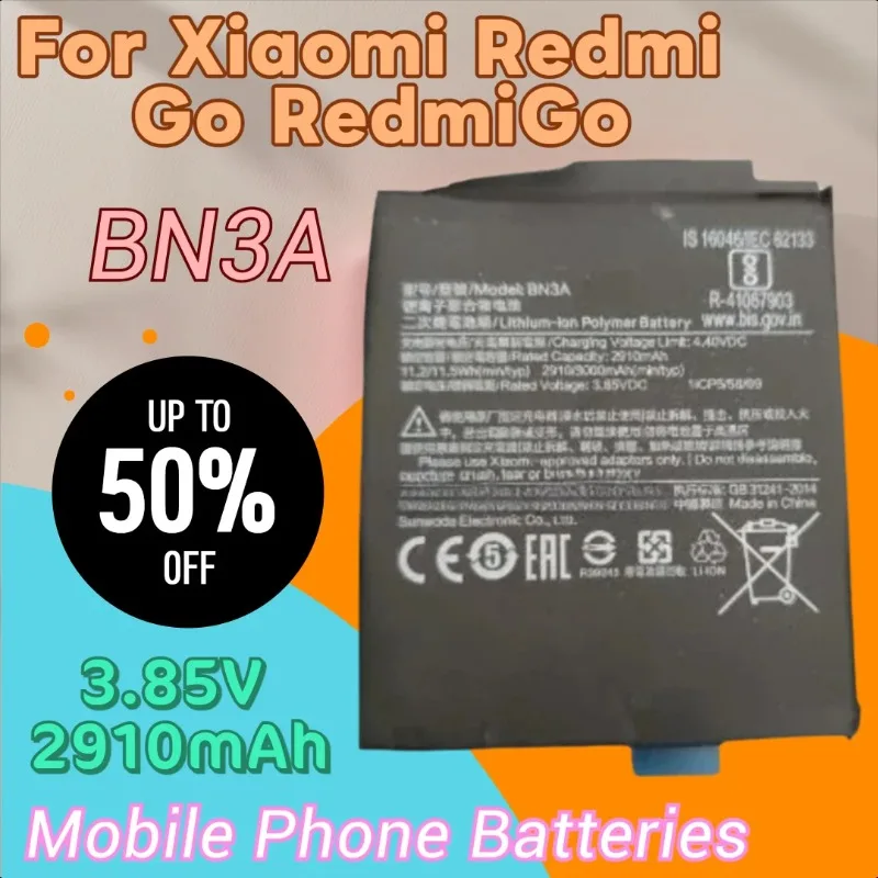 

High Quality Phone Replacement Battery BN3A Battery 3.85V 2910mAh for Xiaomi Redmi Go RedmiGo