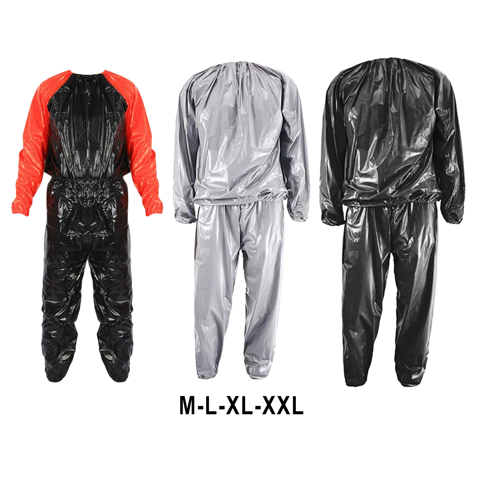 Heavy Duty Fitness Sauna Suit Full Body Sweat Suit Hoodie Pants Exercise Gym Anti- PVC for Men Women Workout Cardio Tracksuit