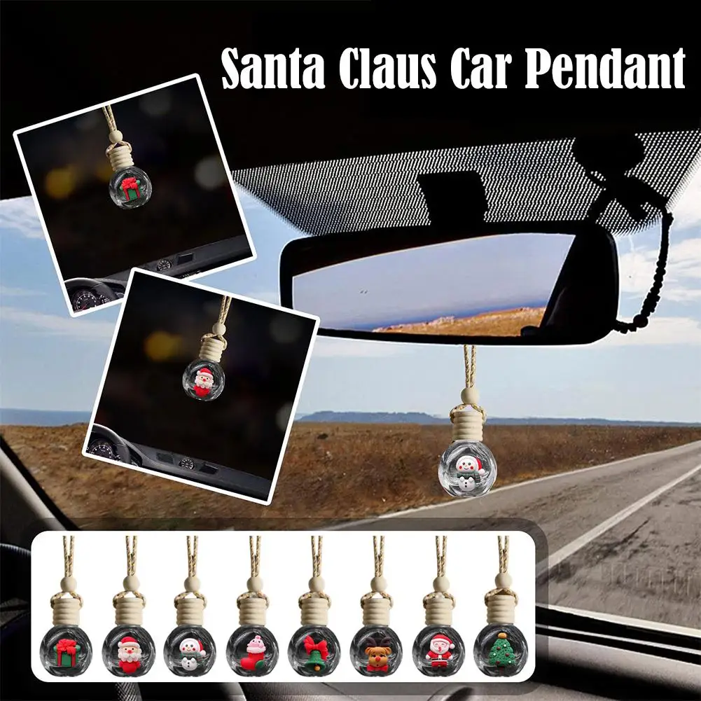 10ml Santa Claus Car Pendant Aromatherapy Christmas Glass Diffuser Empty Bottle Bottle Gift Refill Ornaments Perfum N2x4