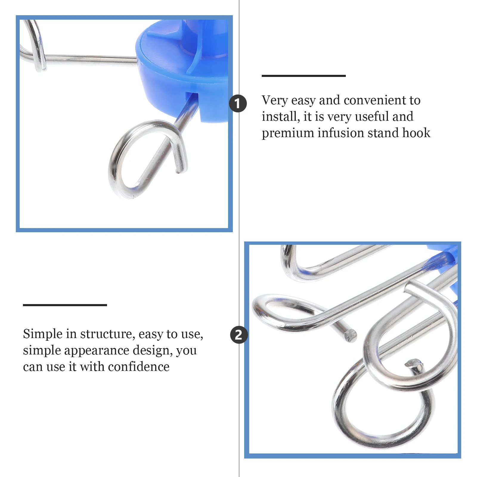 

3 Pcs Bracket Hook Stainless Hooks for Infusion Stand Steel Medical Iv Pole Hanger Washing Line
