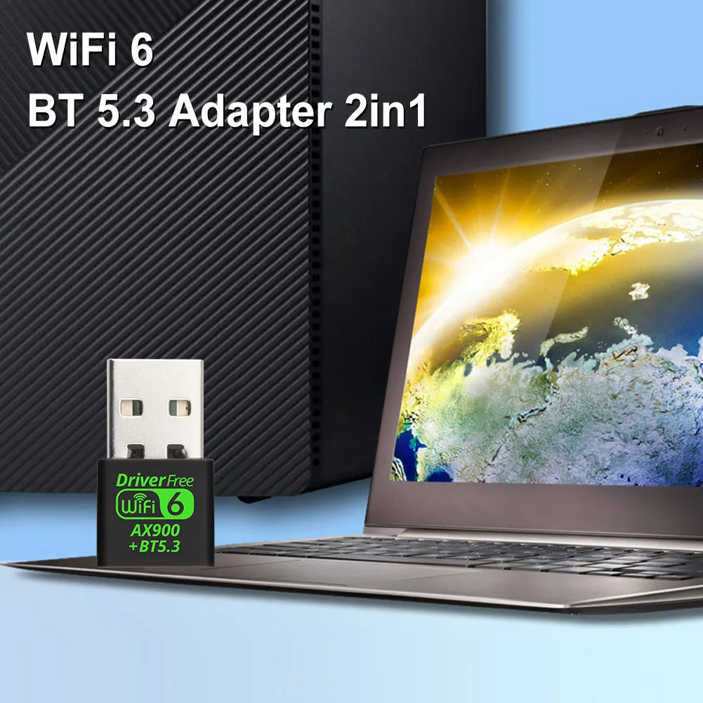 USB WiFi 6 Bluetooth 5.3 Adapter 2 in 1 Dongle Dual Band 2.4G & 5GHz USB WiFi Netwerk Draadloze Wlan Ontvanger voor Desktop PC