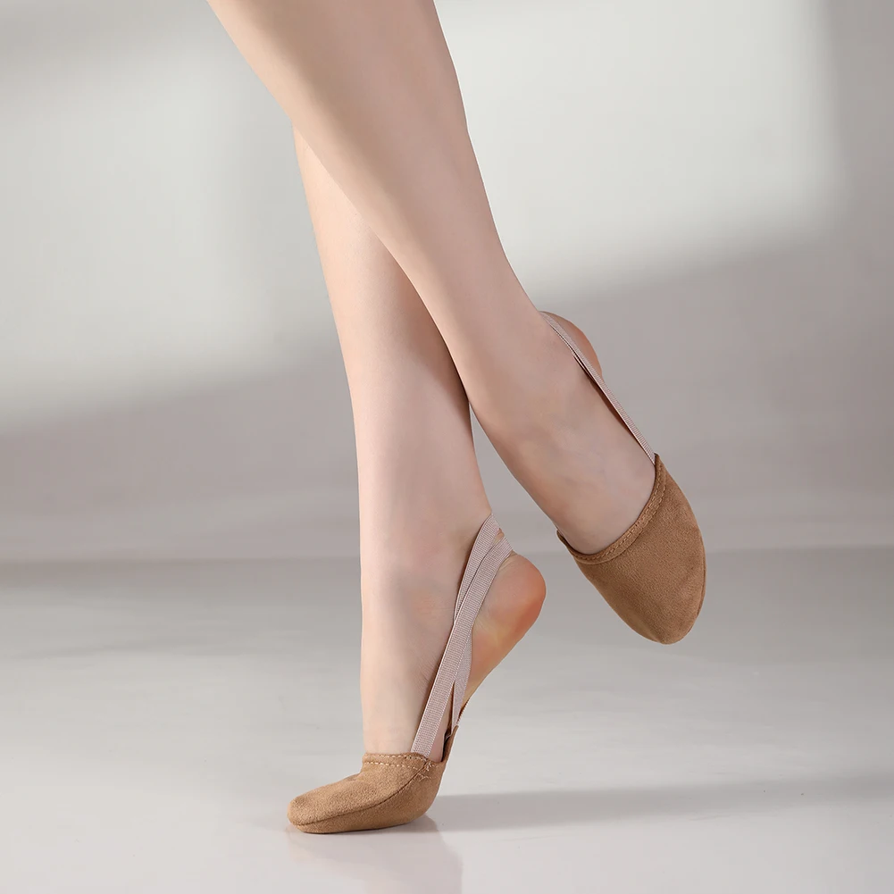 Gymnastics Shoes Women Ballet Dance Shoes Girls Rhythmic Half-palm Shoes Belly Dance Shoes Women's Children's Suede Half Shoes