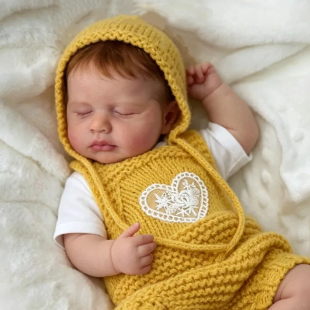 

BZDOLL 48 CM Vinyl Limbs & Cloth Body Reborn Baby Doll, Lifelike Sleeping Doll, Sweet Humanoid Toy for Kids Birthday Collection