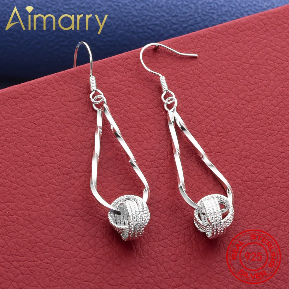 

Fashion Charms 925 Sterling Silver Net Beads Long Earrings For Women Pretty Fashion Party Wedding Jewelry Holiday Gifts