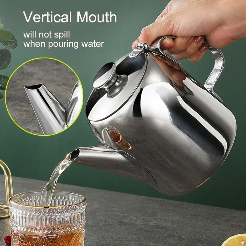 

0.5L/0.9L/1.3L/2L Stainless Steel Teapot Coffee Pot Water Kettle for Gas Stove Induction Cooker