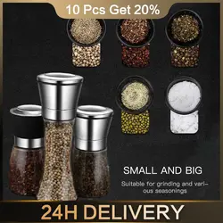 Manual Elegant Design Time-saving Adjustable Pepper Mill Glass Grinder Homemade Seasoning Stylish Tabletop Item Pepper Grinder