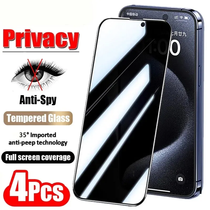 Anti Spy Tempered Glass For iPhone 16 15 14 13 Pro Max 11 12 14 Plus Privacy Screen Protector iPhone13 Mini XR X XS 7 8 SE2 Film