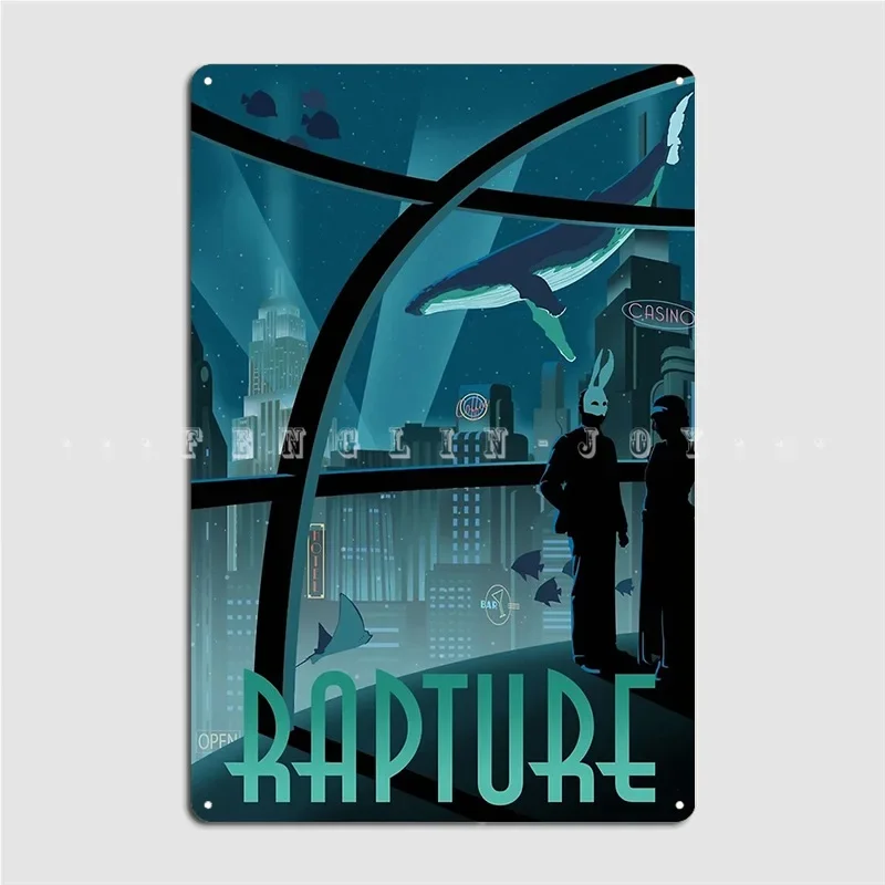 Bioshock Rapture affiche Plaque métallique cinéma cuisine classique maison Plaques étain signe affiche