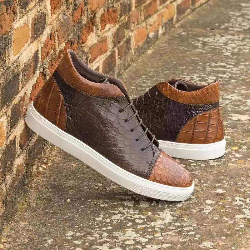 Classic Men Fashionable High-top Shoes Popular Casual Shoes in Europe America Korean-style High-top Sneakers Social Shoes Men