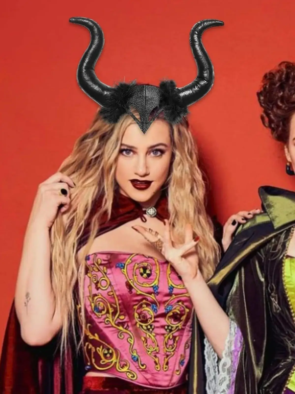 Bandeau cornes de taureau avec fourrure, noir, accessoire de Cosplay pour fête d'halloween, décoration de Costume élégante, 1 pièce