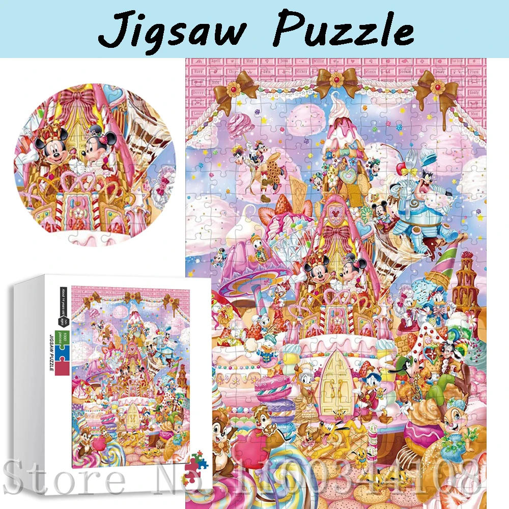 

Disney Anniversary Celebration Jigsaw Puzzles Classical Mickey Minnie Donald Duck Wooden Puzzles for Adults Stress Relief Toys