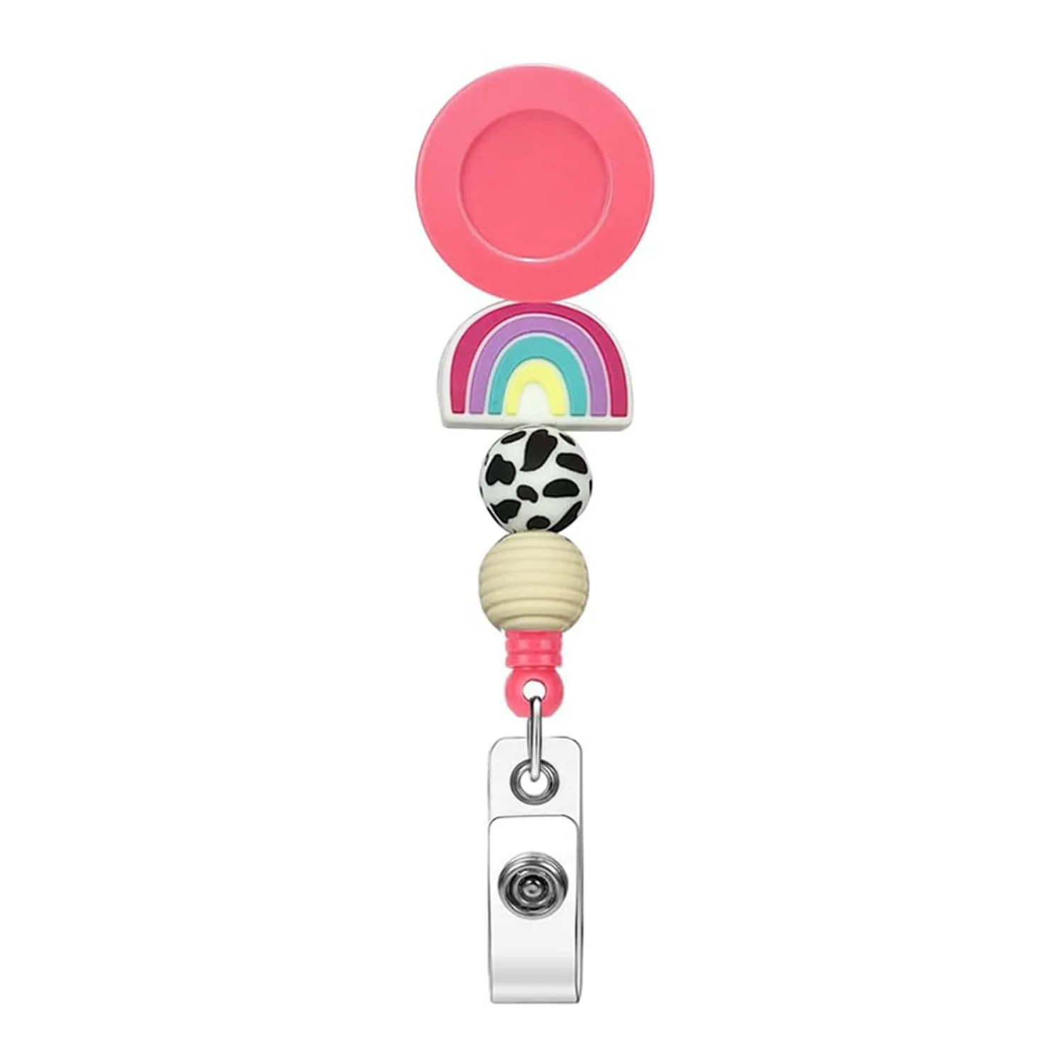 Imagem -05 - Design Handmade Rainbow Silicone Beads id Badge Holder Trabalho Badge Gfit para Doctor Nurse Charm Gift Novo