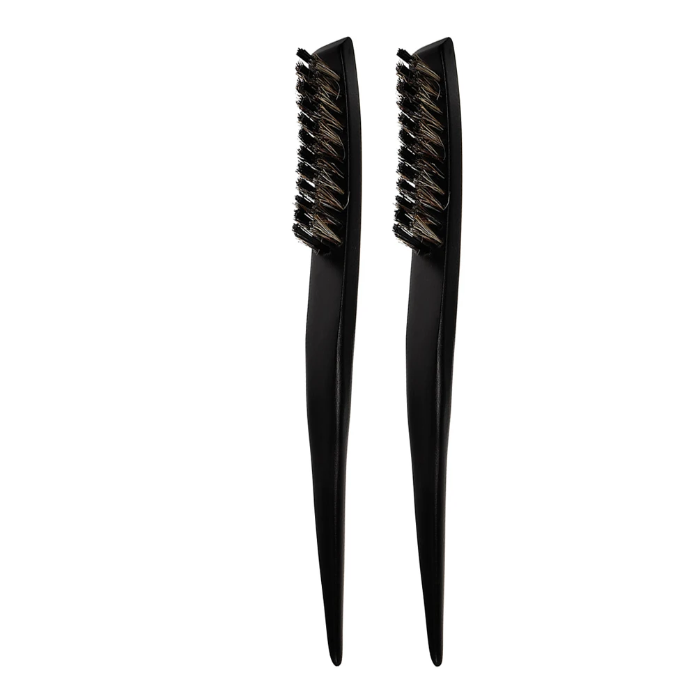 

2pcs Rat Tail Comb Smoothing Bristle Brush For Thick Curly Hair Slick Back Styling Salon Sectioning Hard Teasing Comb For Dyeing