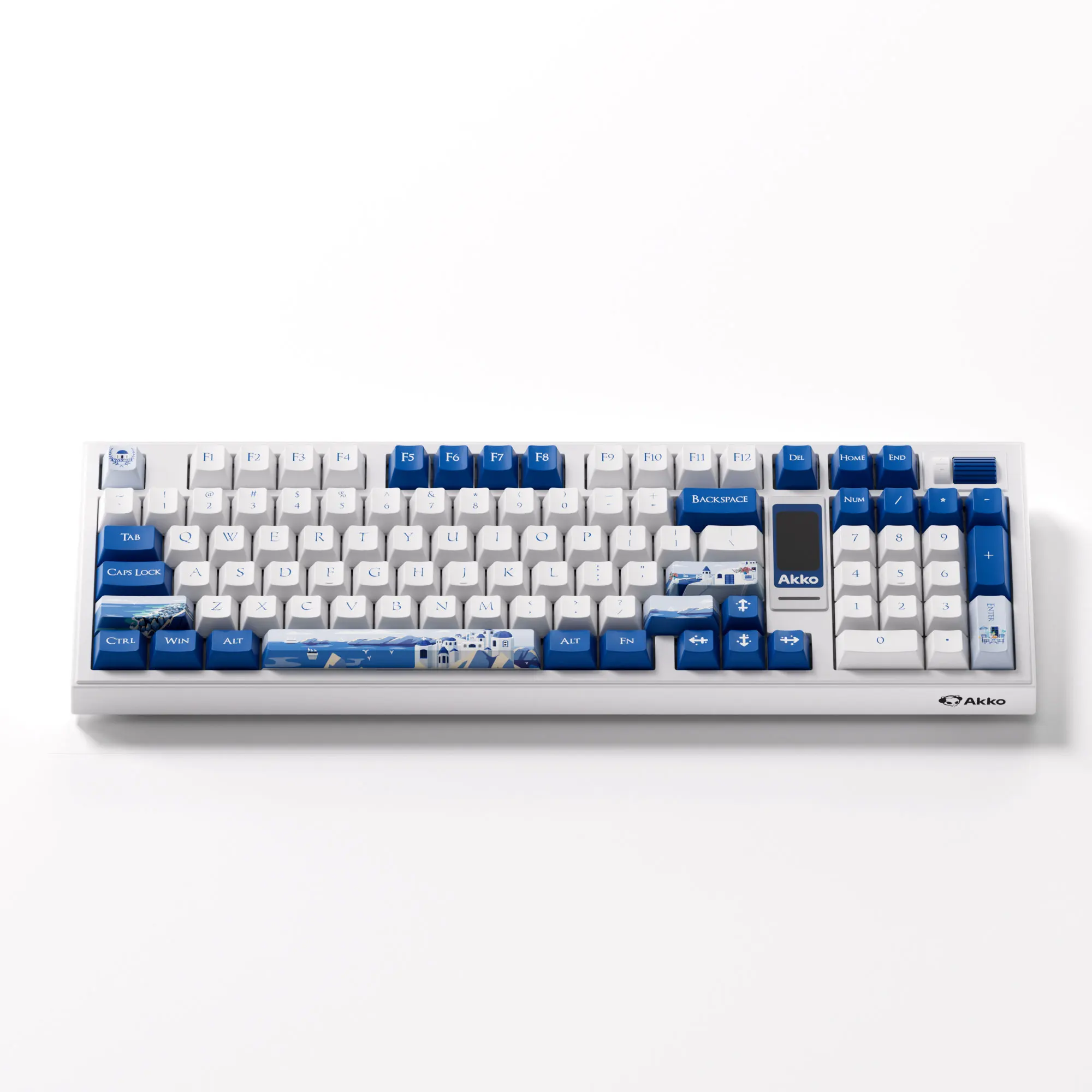 Akko 5098B Santorini kabellose mechanische Tastatur mit TFT-Bildschirm, vertikaler Knopf, 96 Tasten, Hot-Swap-fähige RGB-Gaming-Tastatur mit individueller Tastatur