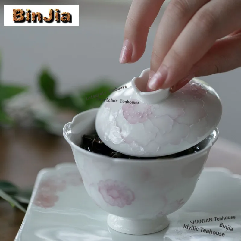 

120 мл фарфоровая чаша Arita с ручной росписью Gaiwan в стиле ретро, чайная чаша с крышкой, набор, крышка для заваривания чая, миска для коллекции ча