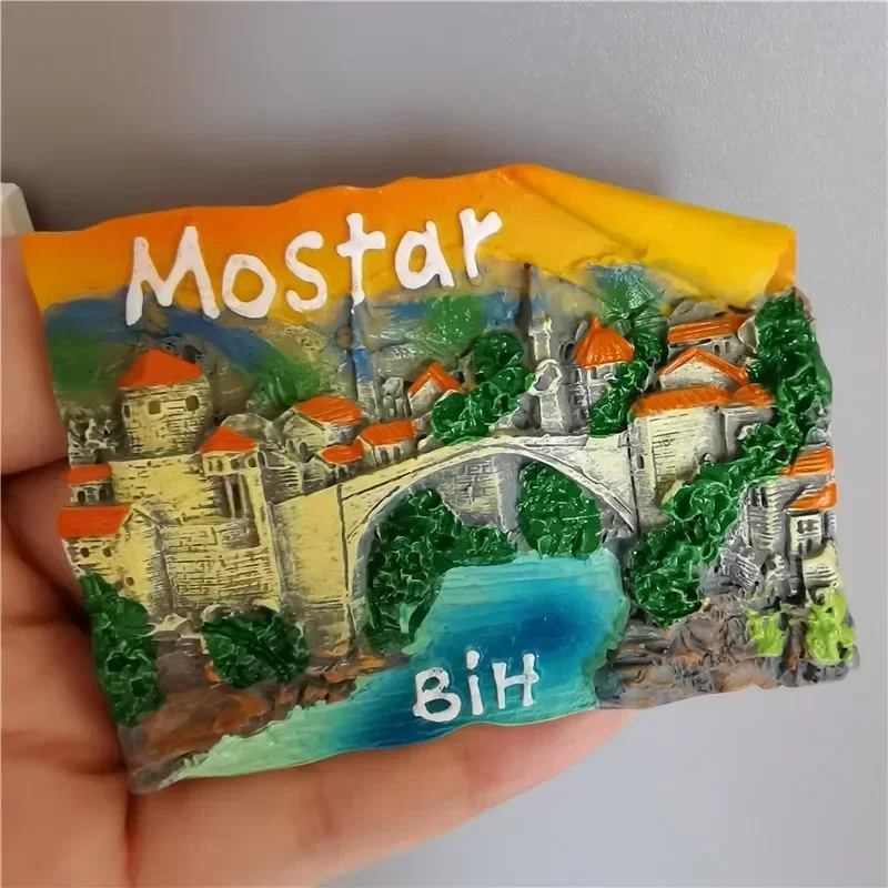 Bosnia and Herzegovina Fridge Magnets Sarajevo Mostar Neretva River BIH Tourist Souvenir Refrigerator Magnets Collection Gifts