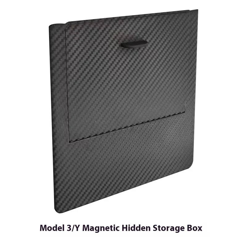 

Armrest Hidden Storage Box Carbon Pattern Magnetic Privacy For Tesla 3 Y