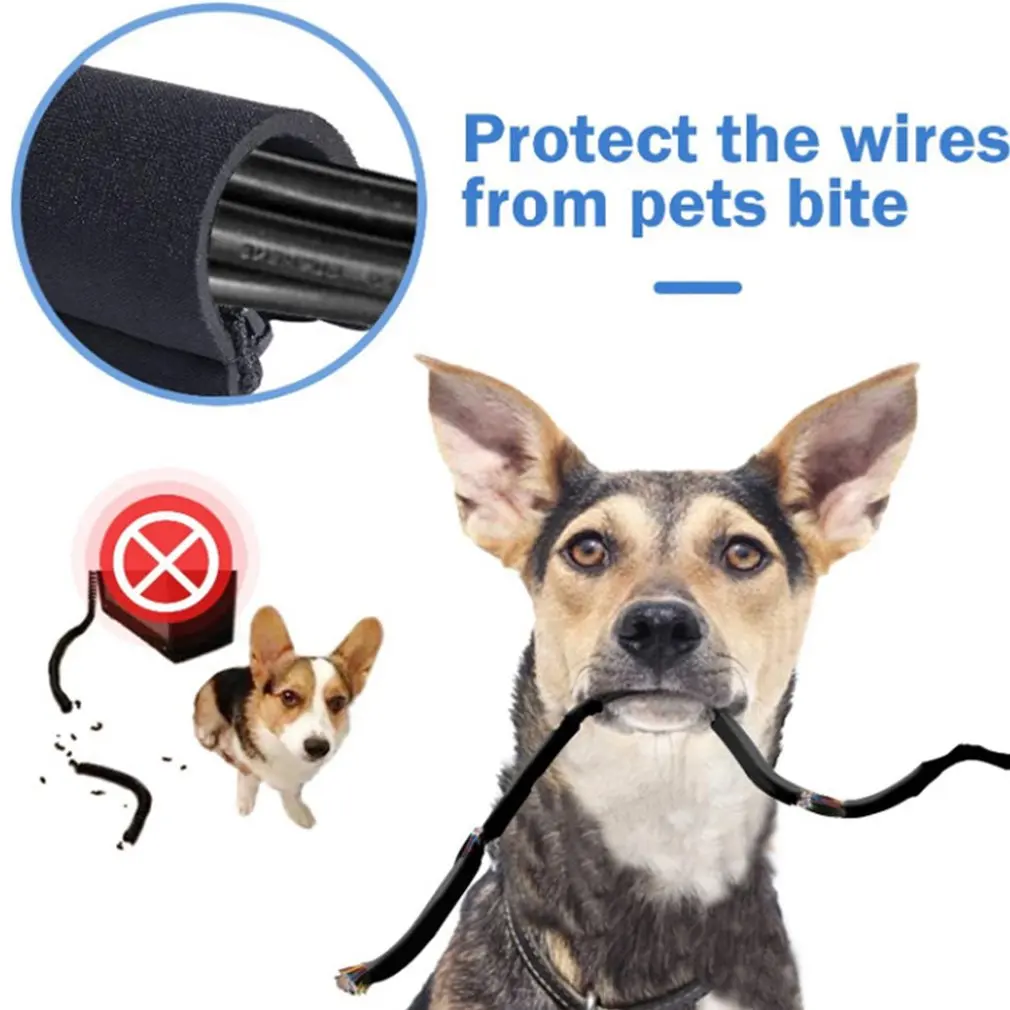 Cable Management Sleeve With Zipper Office Computer Power Cord Data Cable Storage And Sorting Winding Sleeve