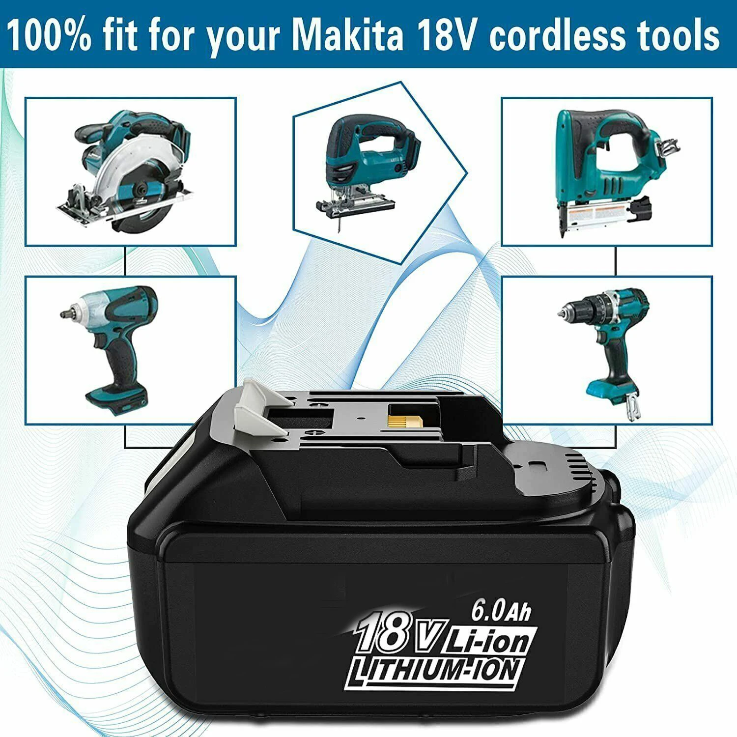 BL1850 для makita 18v 6ah оригинальная батарея bl1830 bl1860 bl1850B аккумуляторы для инструментов, совместимые с беспроводной шлифовальной машиной