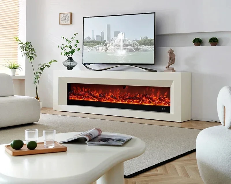 A  lFrench Fireplace TV Cabinet, American Mantel, Simulated Fire Electronic Fireplace Core, Household