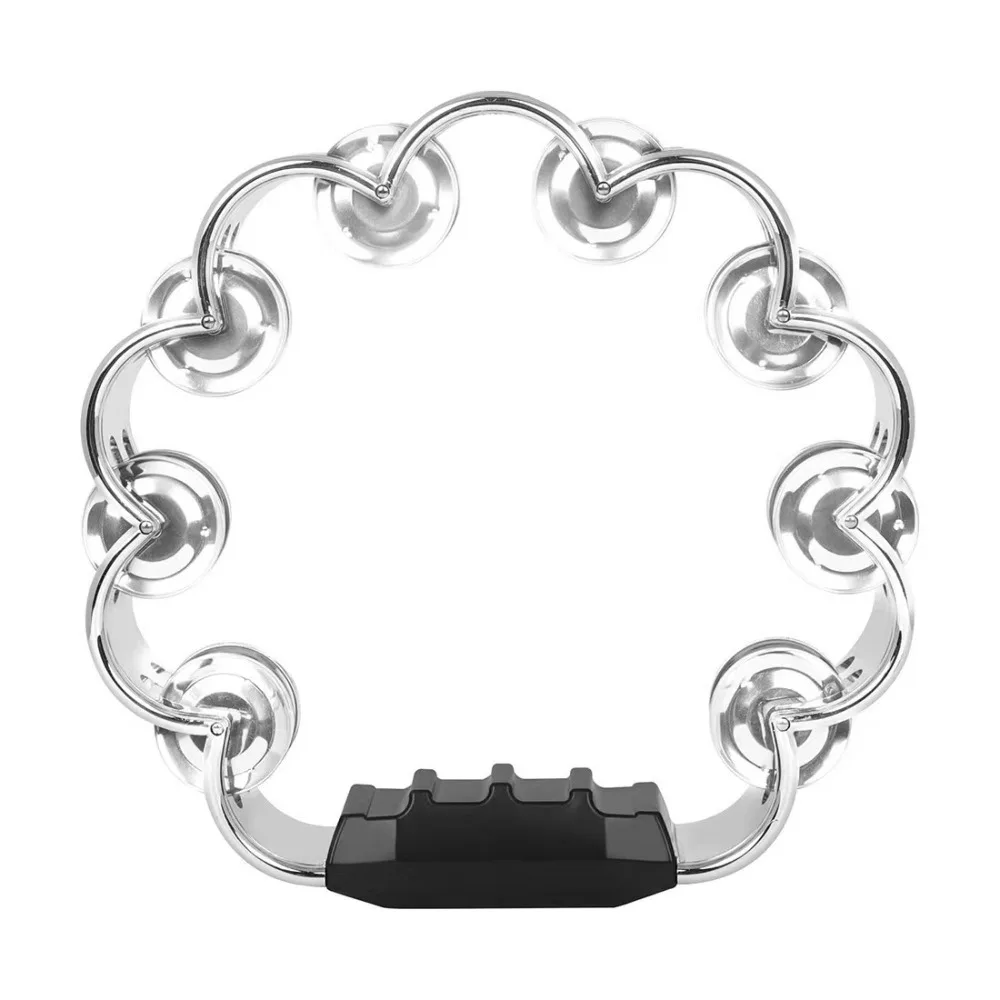 

Pleasant Jingle Petal Shaped Tambourine Handheld Ergonomic Grip Hand Cranked Bell Percussion Tambourine