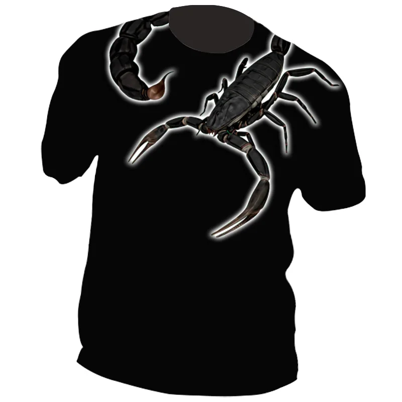 Summer Men's T-Shirts 3DTee Animal Harajuku Top Scorpion Graphic Print Casual Oversized Clothes 2022 O-Neck Short Sleeve T Shirt