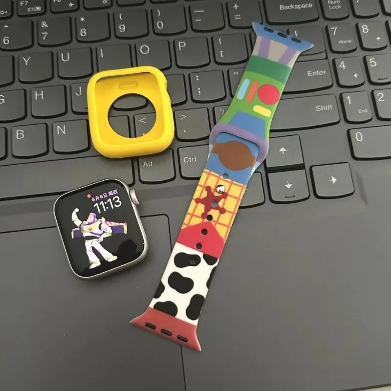 Disney Toy Story Woody Silicone Strap for Apple Watch Band S8 7 6 5 4 3 Bracelet IWatch 38MM 40MM 42MM 44MM 49MM Accessories