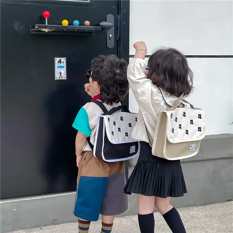 Retro Primary Girl School Backpacks Japanese Korean Kindergarten Schoolbag for Boys Large Capacity Canvas Children's Backpack