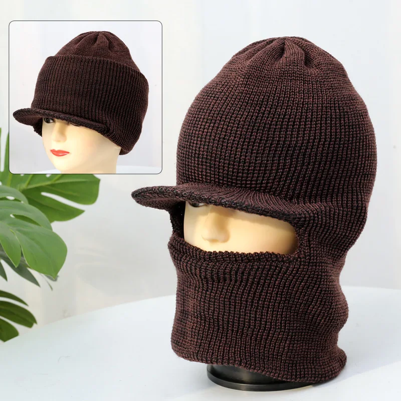 2025 Headwear Head Cap Hugger Toque Stocking Watch Knitted Winter Old Man Hat Scarf Warm Outdoor Cycling Thickened  7M54