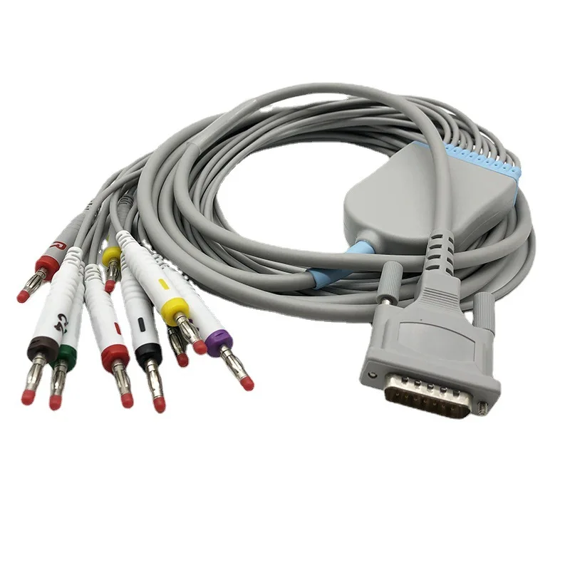Compatible with Schiller ECG machine lead wire 10 lead 4.0 banana plug EKG3.0 in-line button