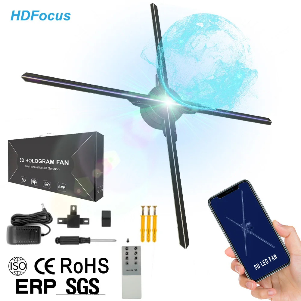 

Powerful App Holograficos 3d Led Fan Hologram Projecteur Video Advertising Holographic Display 3D Holograma Fan For Showroom