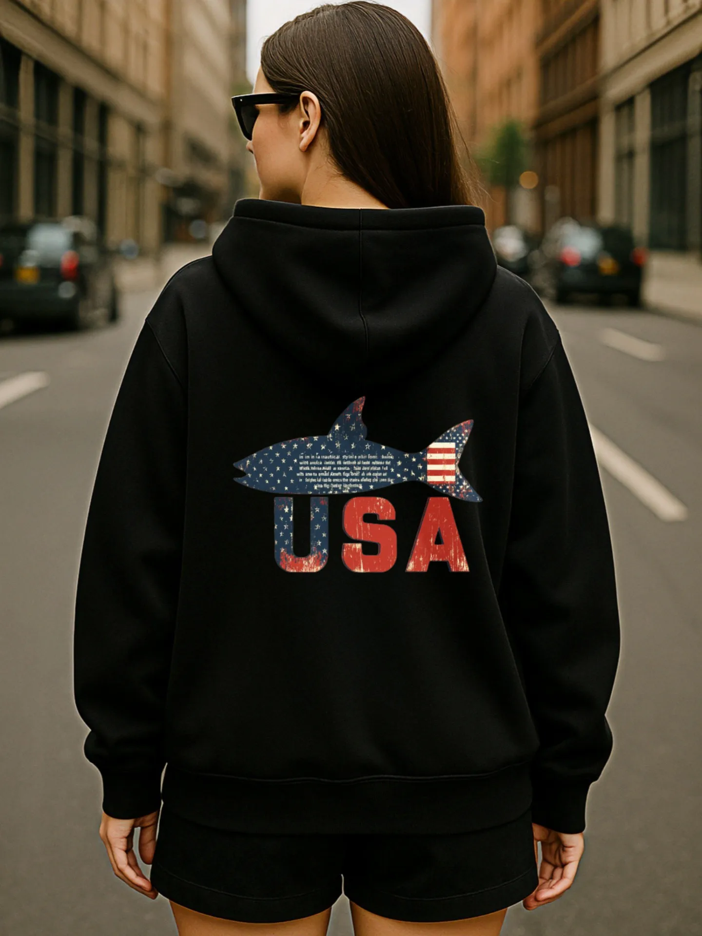 Grafik-Hoodie für Damen, Cartoon-Druck, lässige Ästhetik, mit Fleece gefüttert, lässige Alltagskleidung, für Teenager