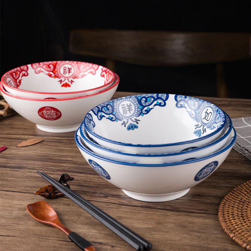 Enamel thickened washbasin ethnic enamel auspicious luck blue and white porcelain wash vegetables wash face enamel basin