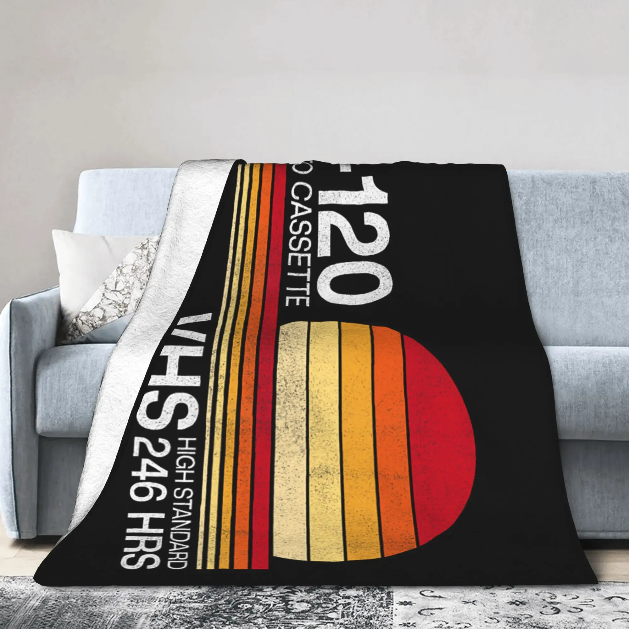 70s 80s 90s Video Cassette Tape VHS Awesome Blanket Flannel Nostalgia Music Soft Throw Blanket for Bedding Car Multifunction