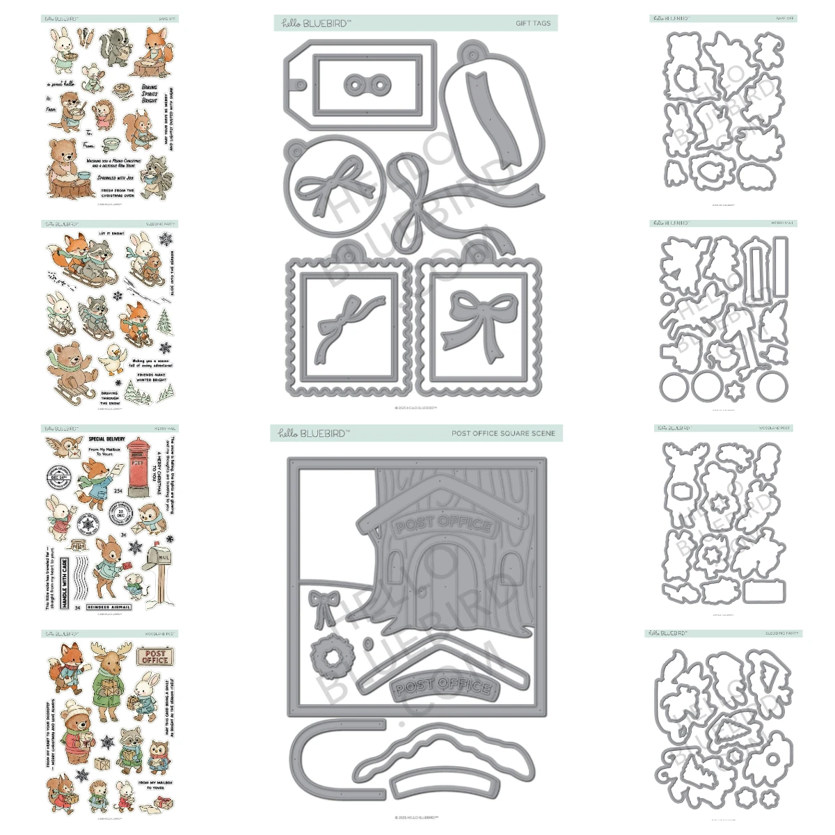 

Merry Mail Post Office Square Scene Metal Cutting Dies Stamps for DIY Handmade Scrapbook Diary Photo Album December 2025 Release
