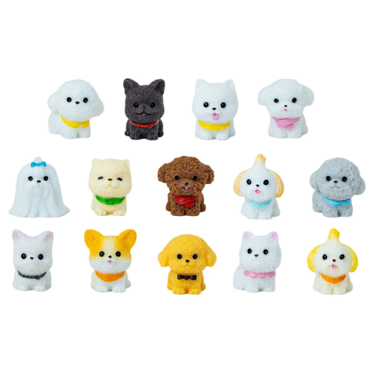 Cute bib puppy home desktop decoration creative car accessories resin craft small decoration