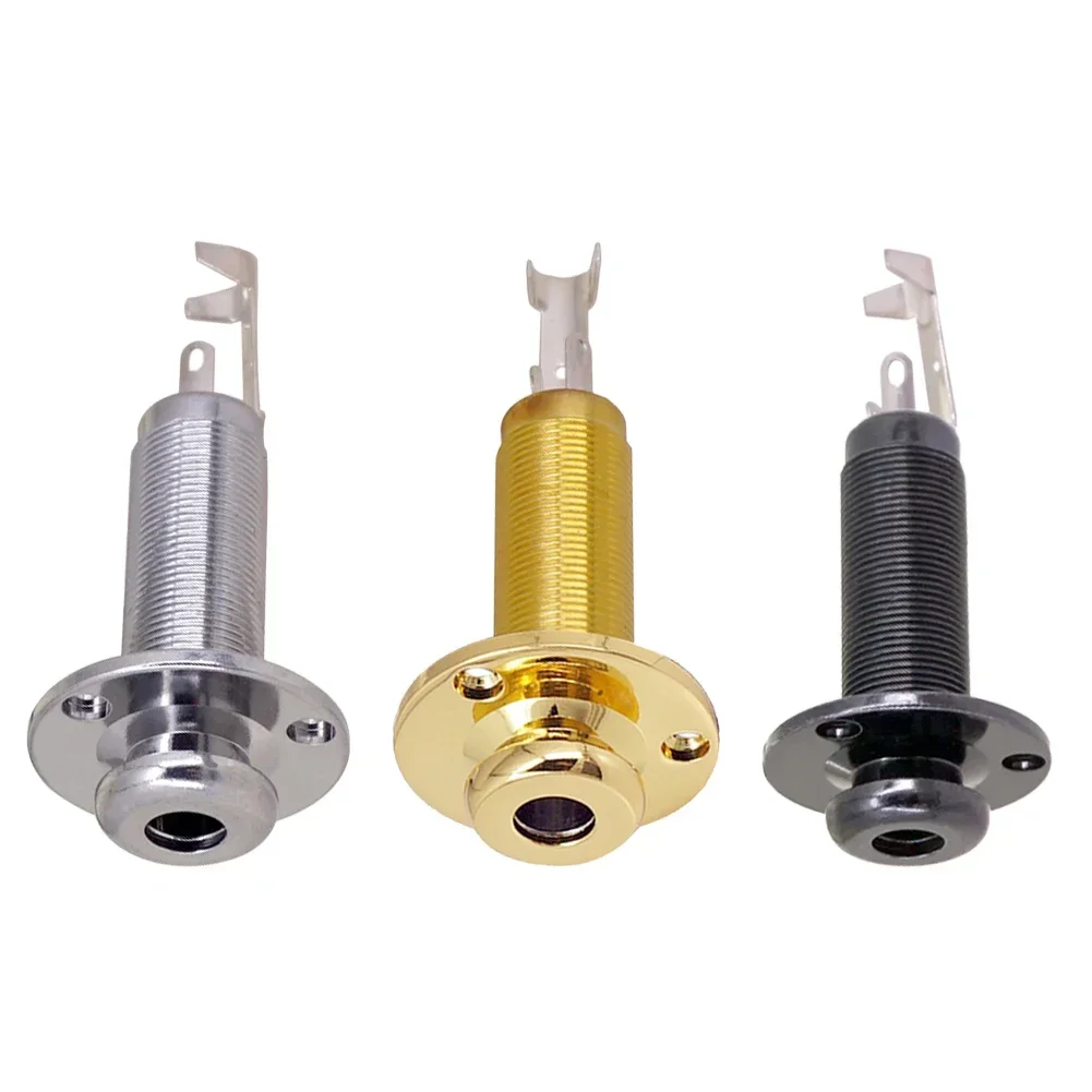 Acoustic Electric Guitar Stereo End Pin Jacks Socket Plug 6.35mm 1/4 Inch Pickup  Output Jack Plug Socket Guitar Parts