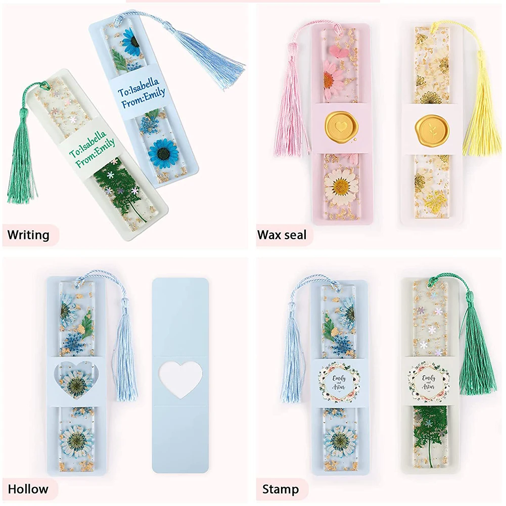 50pcs Bookmark Holder Sleeves Set Kraft Paper DIY Bookmark Blank Display Cards Great For Book Lover Dropship