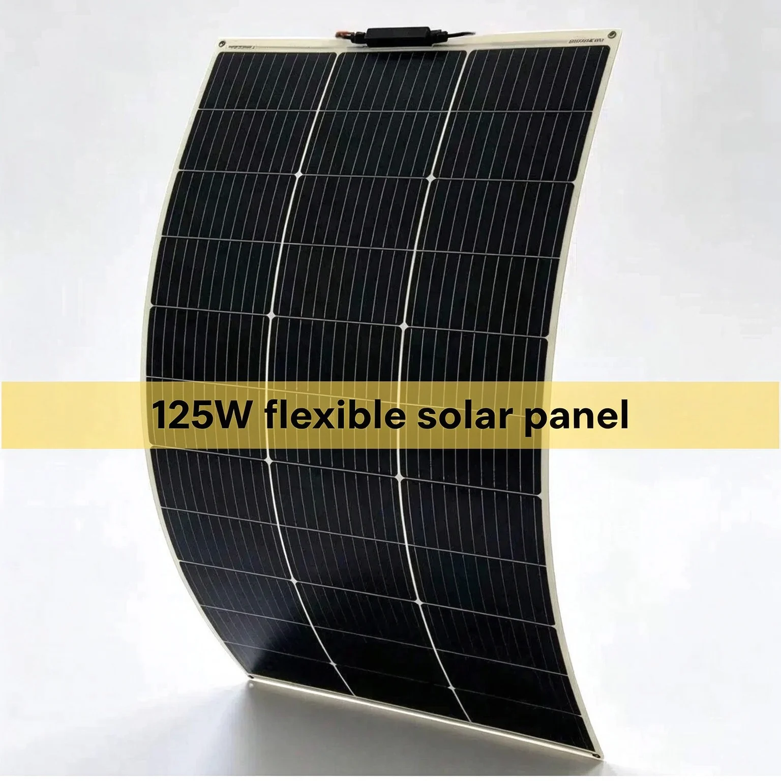 125W Flexible Solar Panel, 11BB Monocrystalline Silicon Solar Cells, High Conversion ETFE Bendable PV Panel, Waterproof Portable for RV, Yacht, Camping, Van Life, 12V Battery Off-grid Power Supply