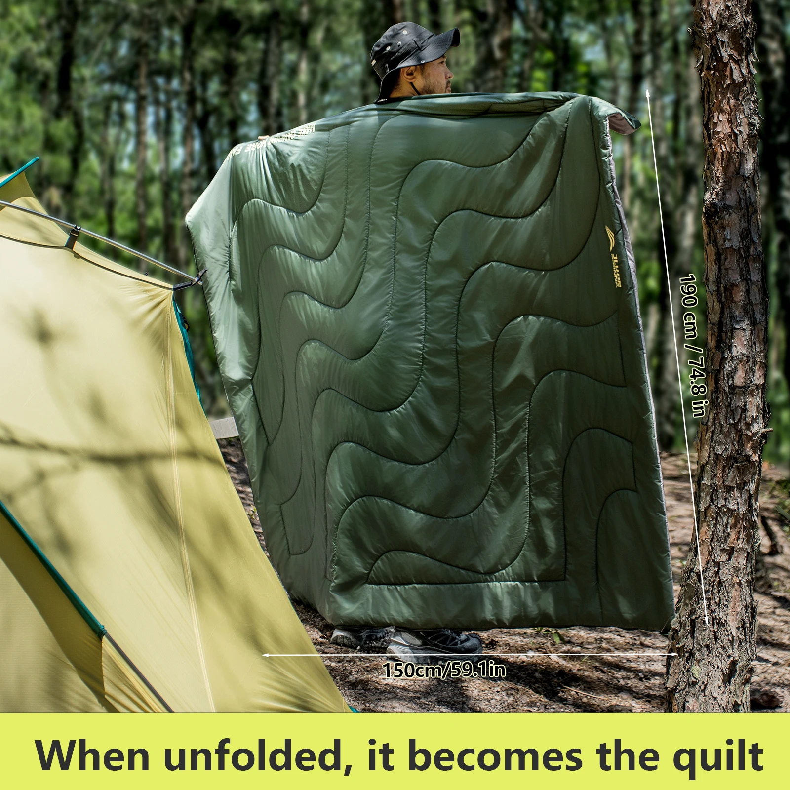 BISINNA Сверхлегкий спальный мешок для кемпинга, весна-лето, рюкзак, спальный мешок, большое одеяло для походов на пляже